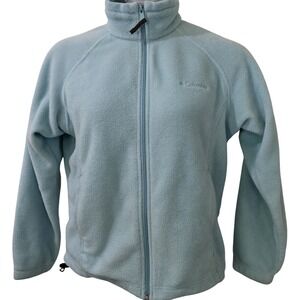 Columbia Size M Benton Spring Full Zip Fleece Jacket Teal Gorpcore Cabin Granola